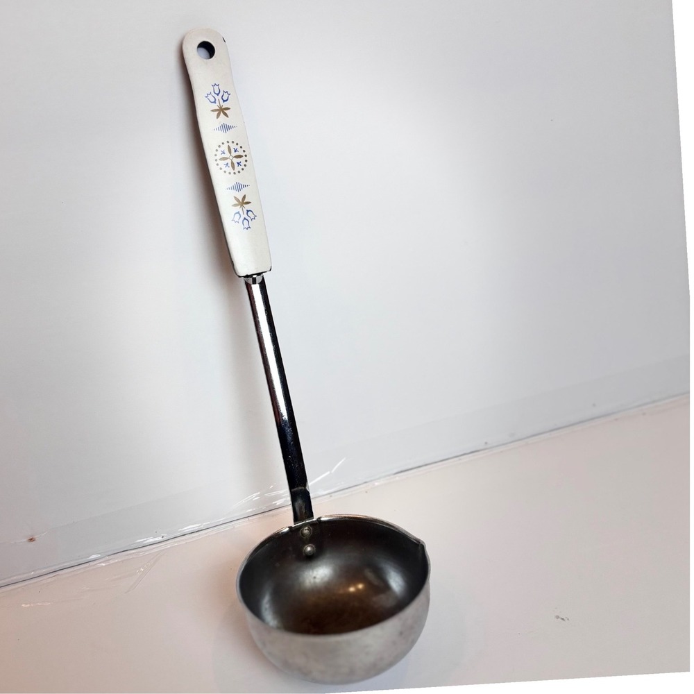 Ekco Chrome Plated Ladle With Decorative Handle Vintage Kitchen Utensil USA‎